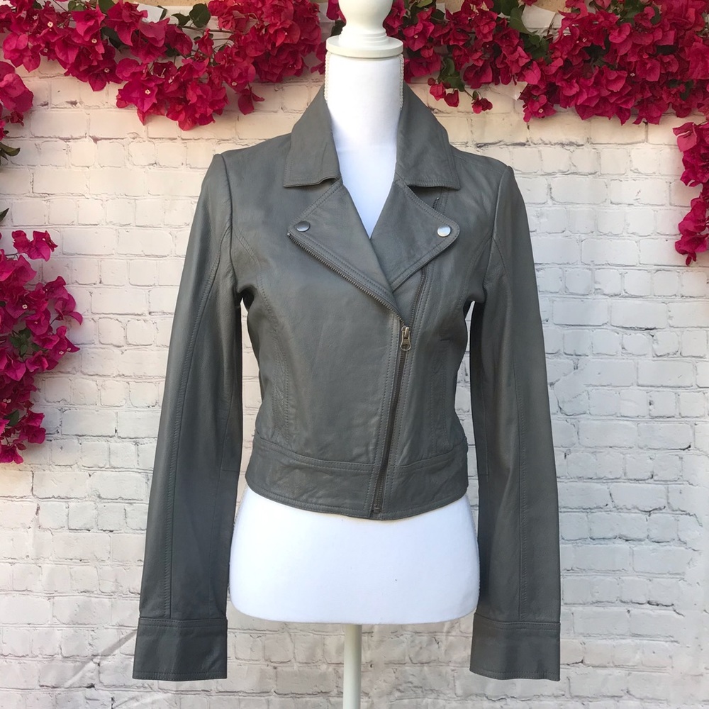 Grey Leather Jacket - image 1